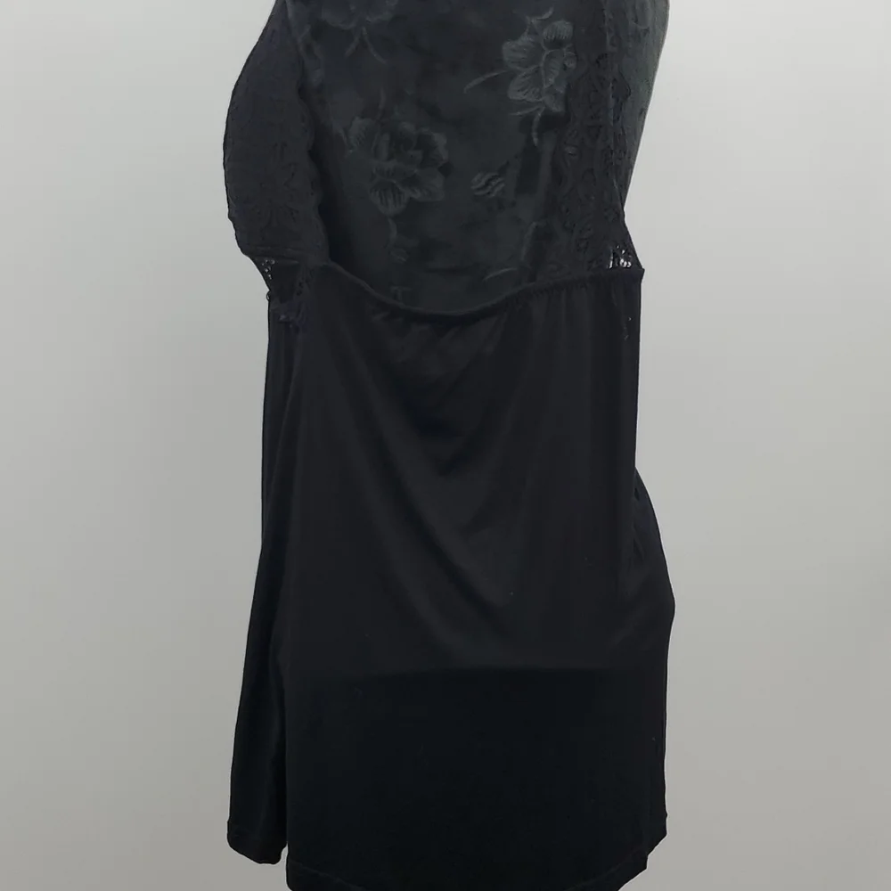 Daisy Fuentes Women  Chemise Teddy Babydoll Soft Stretch Mother Day Black Sz 1X - Picture 5 of 17